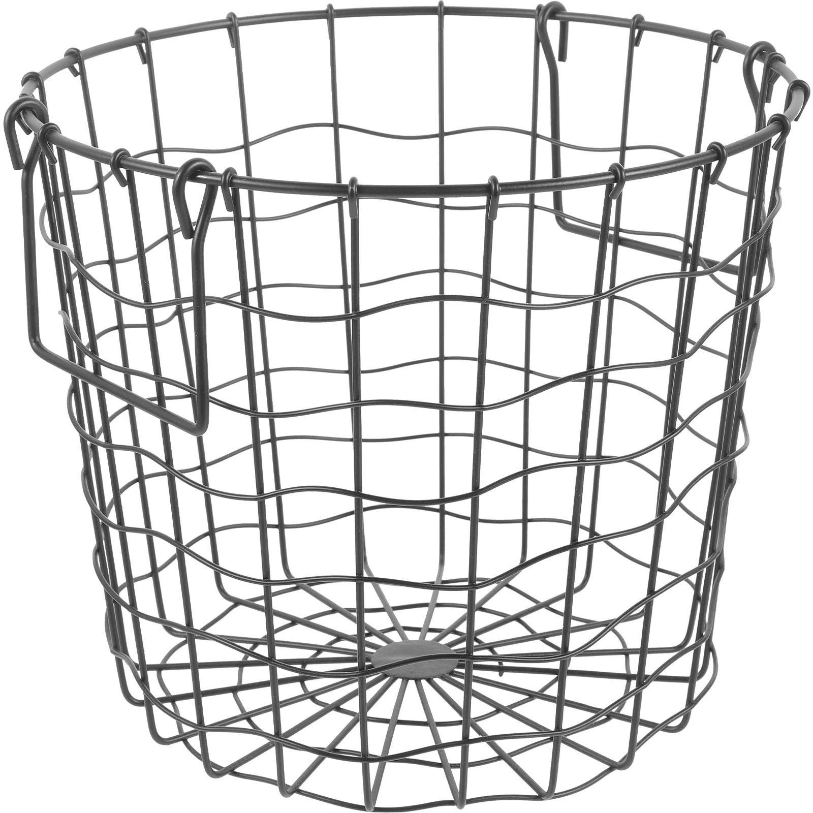 

Tabletop Fireplace Country Round Iron Firewood Storage Basket Outdoor (black) Baskets