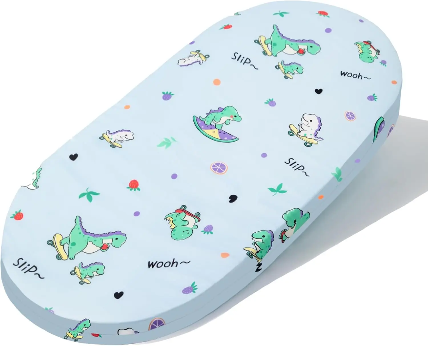 

16" x 32" x 1.25" Baby Bassinet Mattress Pad with Gel Memory Foam, Washable Cover for Oval Cribs