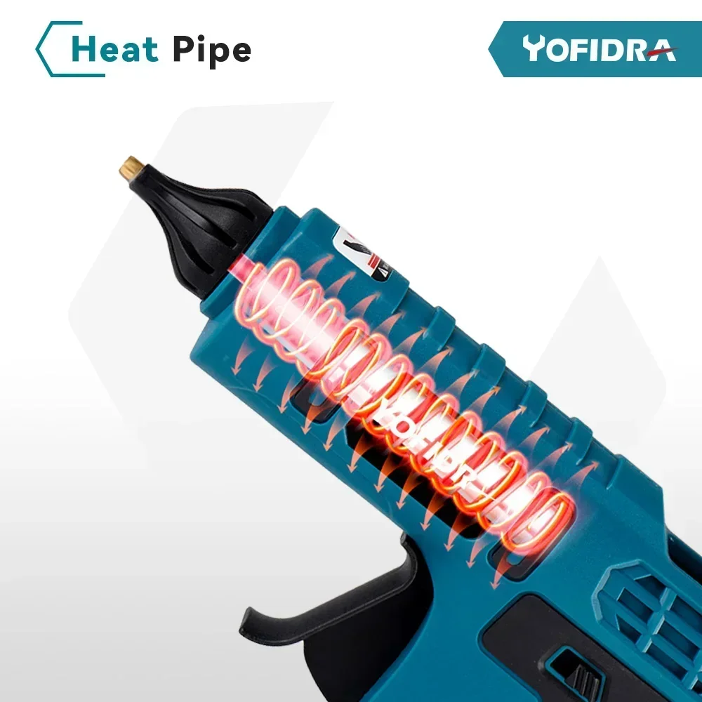 Yofidra 100W 260 °   Pistola de cola quente de alta temperatura para makita 18v bateria industrial mini pistolas de cola ferramenta de reparo