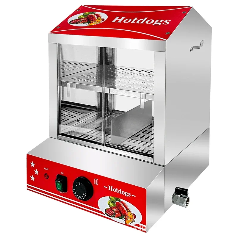 27L Commercial Hot Dog Warmer, Electric Sausage Display Case, Fried Chicken Shop Food Display Case, Multi-Temperature Control
