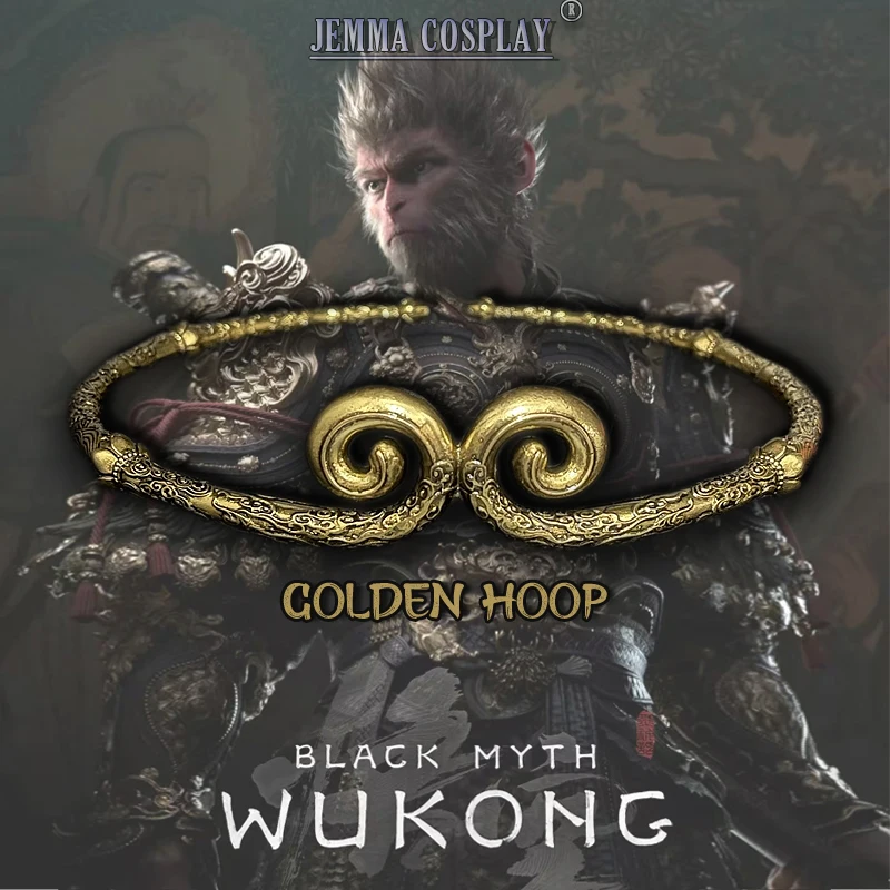 Chinese Game Wukong Black Myth Gadgets Monkey King Golden Hoop Ring Necklace Badge Cosplay Accessories Figures Metal Arts Gifts