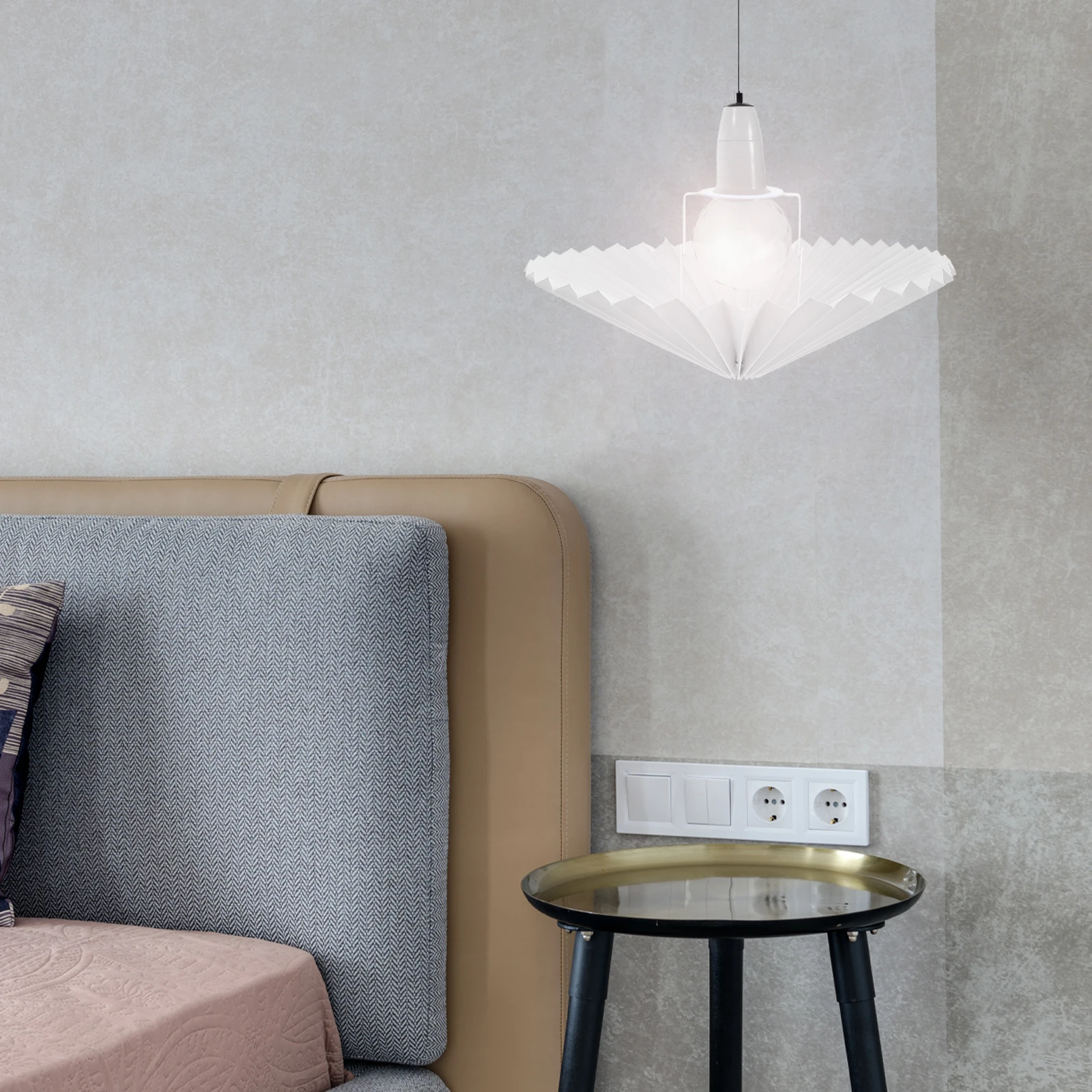 

Umbrella Lampshade Cloth Lamp Shades for Table Ceiling Bedside Lamps White Replacement Cover Durable Decorative
