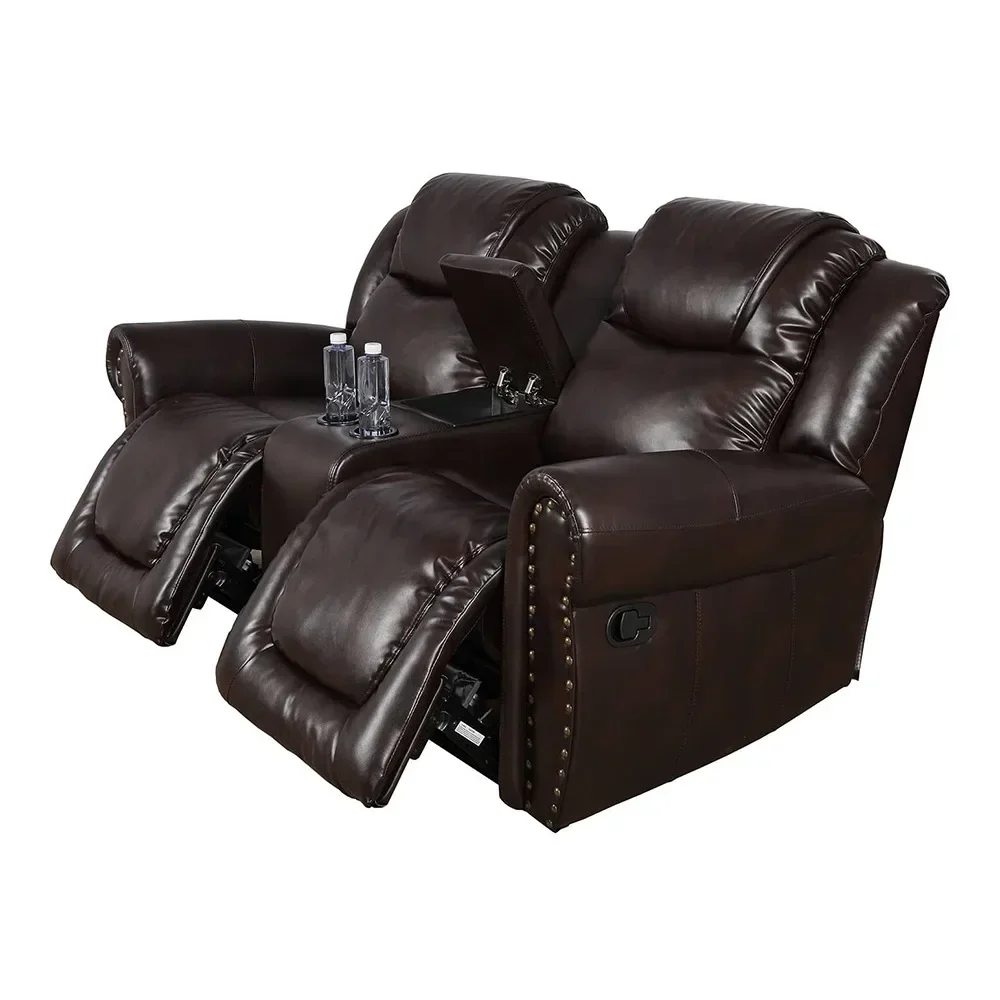 

Espresso Breathing Leather 2-Piece Couch Living Room Sofa Set ﻿Breathable Recliner Chairs Luxury Sofa Home Furniture Scandinavia