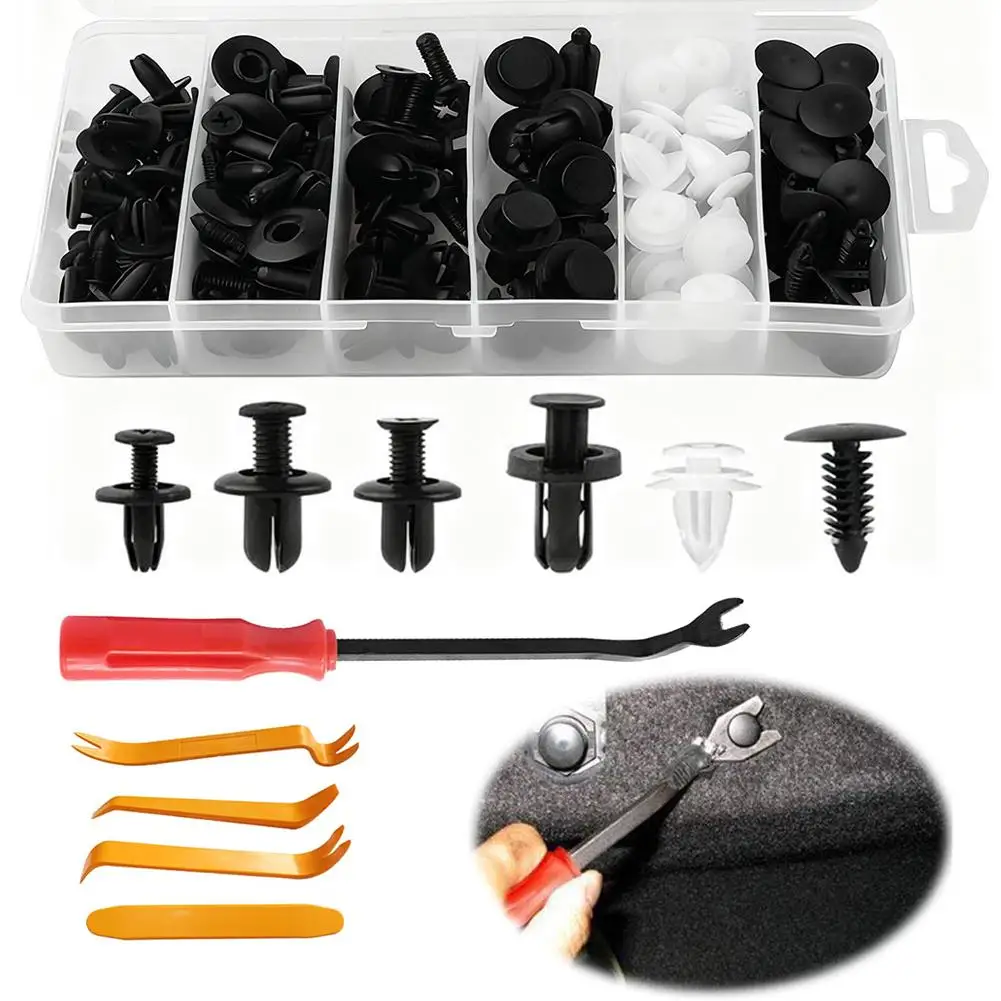 100 قطعة HE26 السيارات السحابة كليب سيارة درابزين دفع التجنيب مختلط الجسم دبوس برشام الوفير الباب لوحة الكسوة مقاطع عالمية مشبك ثابت #2