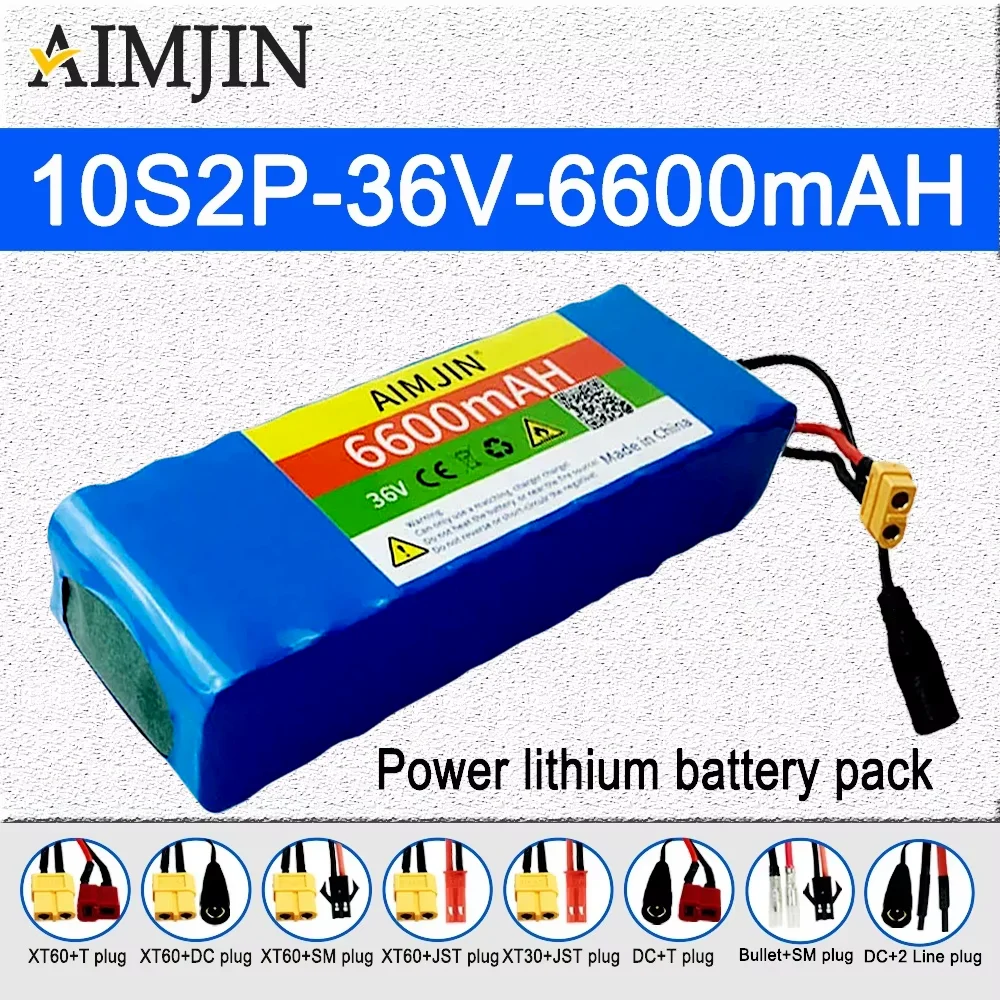 10S2P 36V 18650 6.6Ah Lithium Battery Pack Built-in BMS,For Electric 36V Scooter Bicycle battery pack