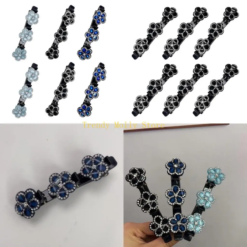 

N5KB 6 шт. Заколка для волос с пятью лепестками цветов из легкой смолы для офиса и школы