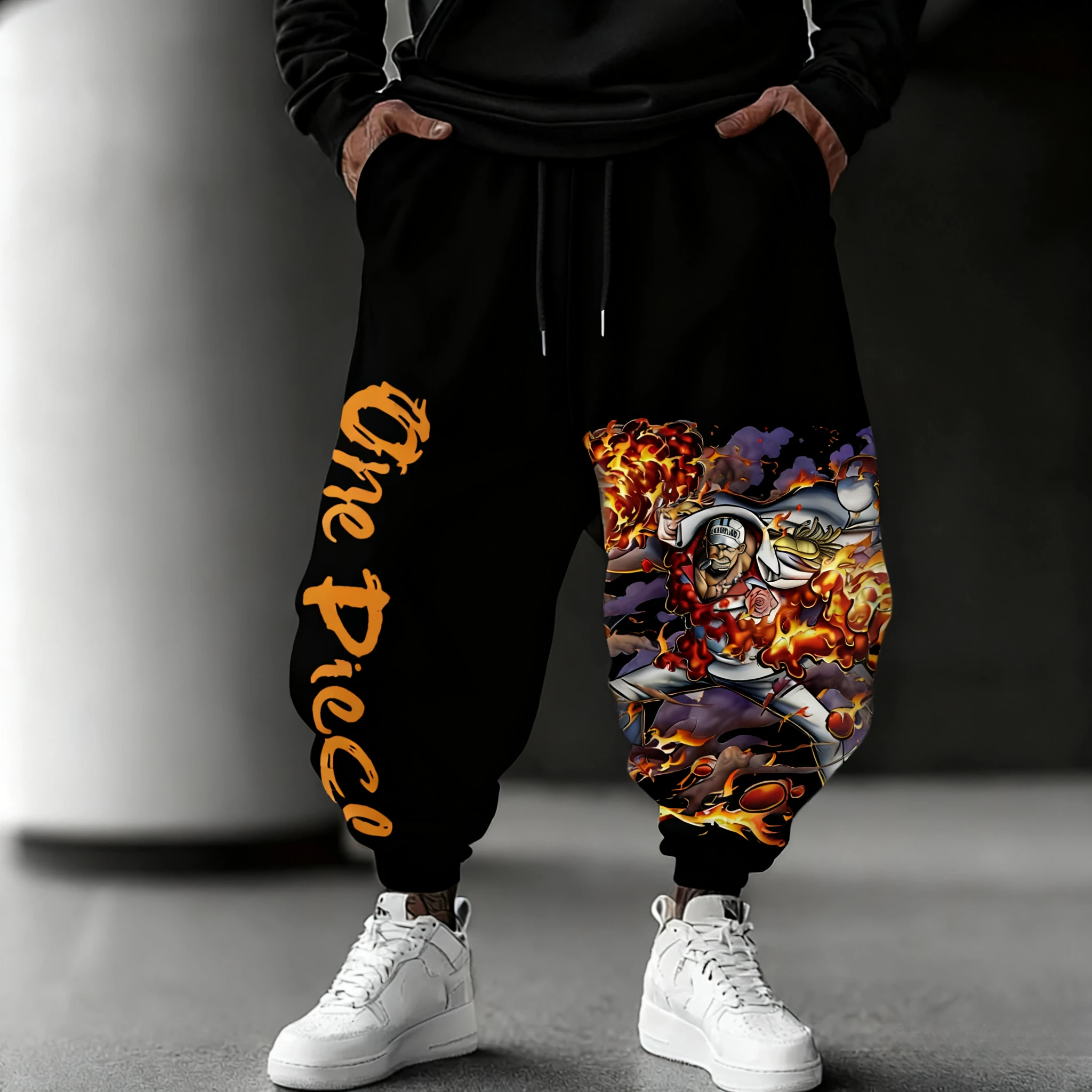 

ONE PIECE аниме уличные брюки в стиле хип-хоп 2026, осень/зима, новые мужские и женские свободные повседневные универсальные хлопковые узкие брюки