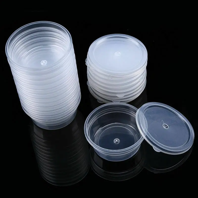 10/25 pcs PP Sealed Box 6.8x5.5x2.8cm Round Food Container, Takeaway Box with Lid, Plastic Transparents Storage Jar, Kitchen