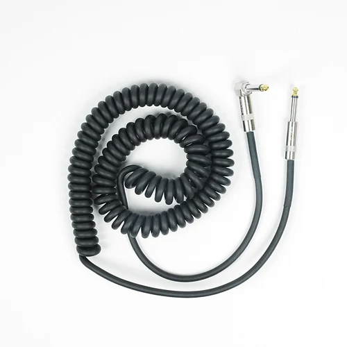 Imagen 2 del producto Cable de guitarra en espiral EROK línea antiruido recta/ángulo 6,35mm macho a macho Cable Universal de bajo de guitarra colorido 5/10M