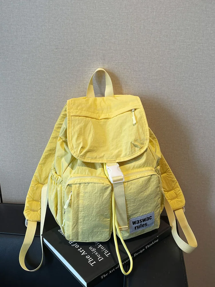 

Женская повседневная нейлоновая сумка из парашютного материала, большая вместительная легкая сумка простого дизайна, двойная сумка на плечо для молодежи