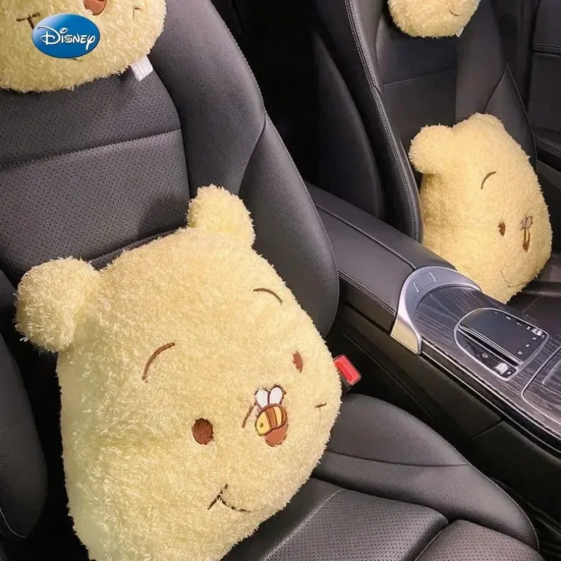 Disney car interior seat cushion headrest car pillow cute Winnie the Pooh waist pillow cartoon four seasons cushion accessories