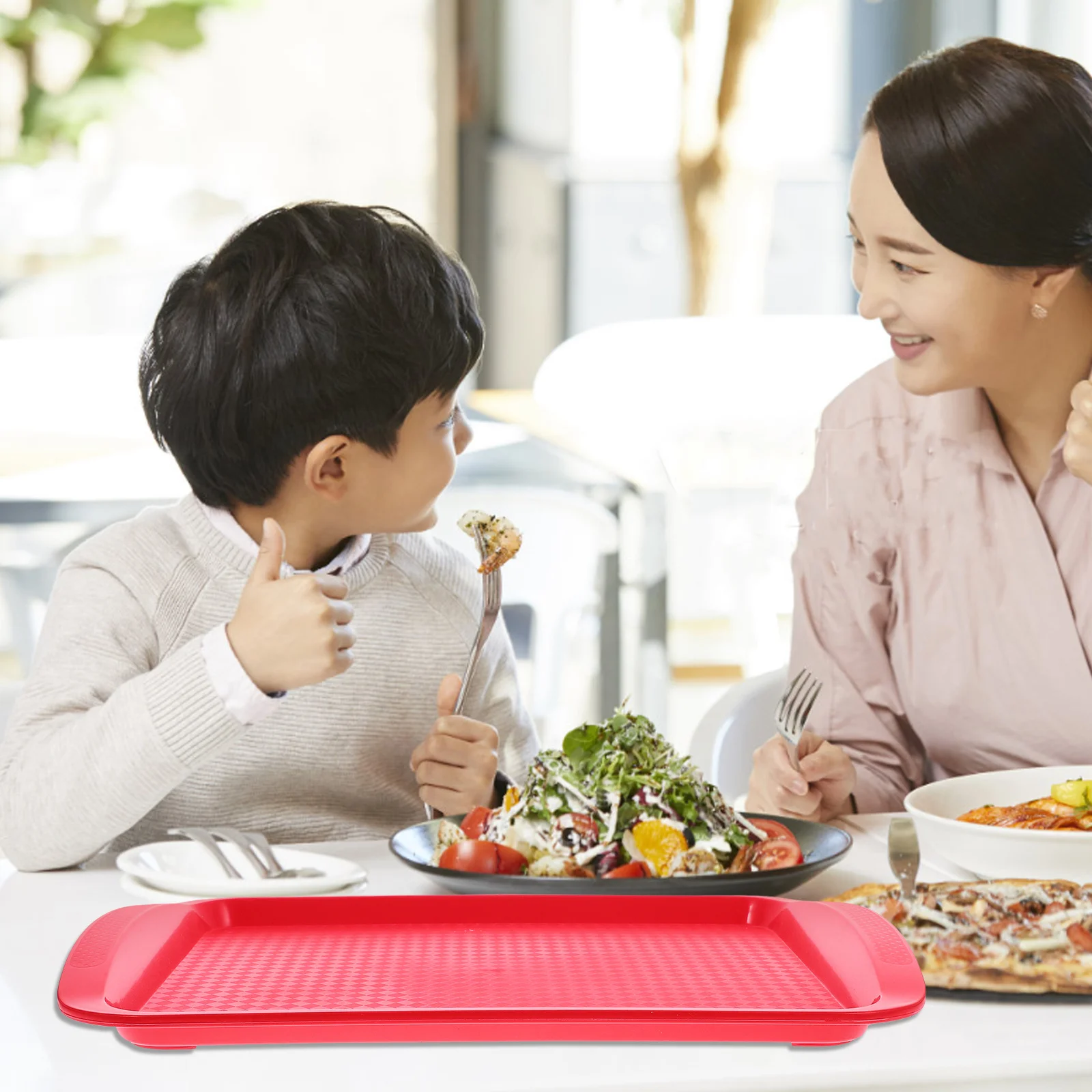 

305pcs Anti-Slip Food Rectangular Plastic Serving Tray For Snacks Fruits Desserts Appetizer Plates Storage Tray