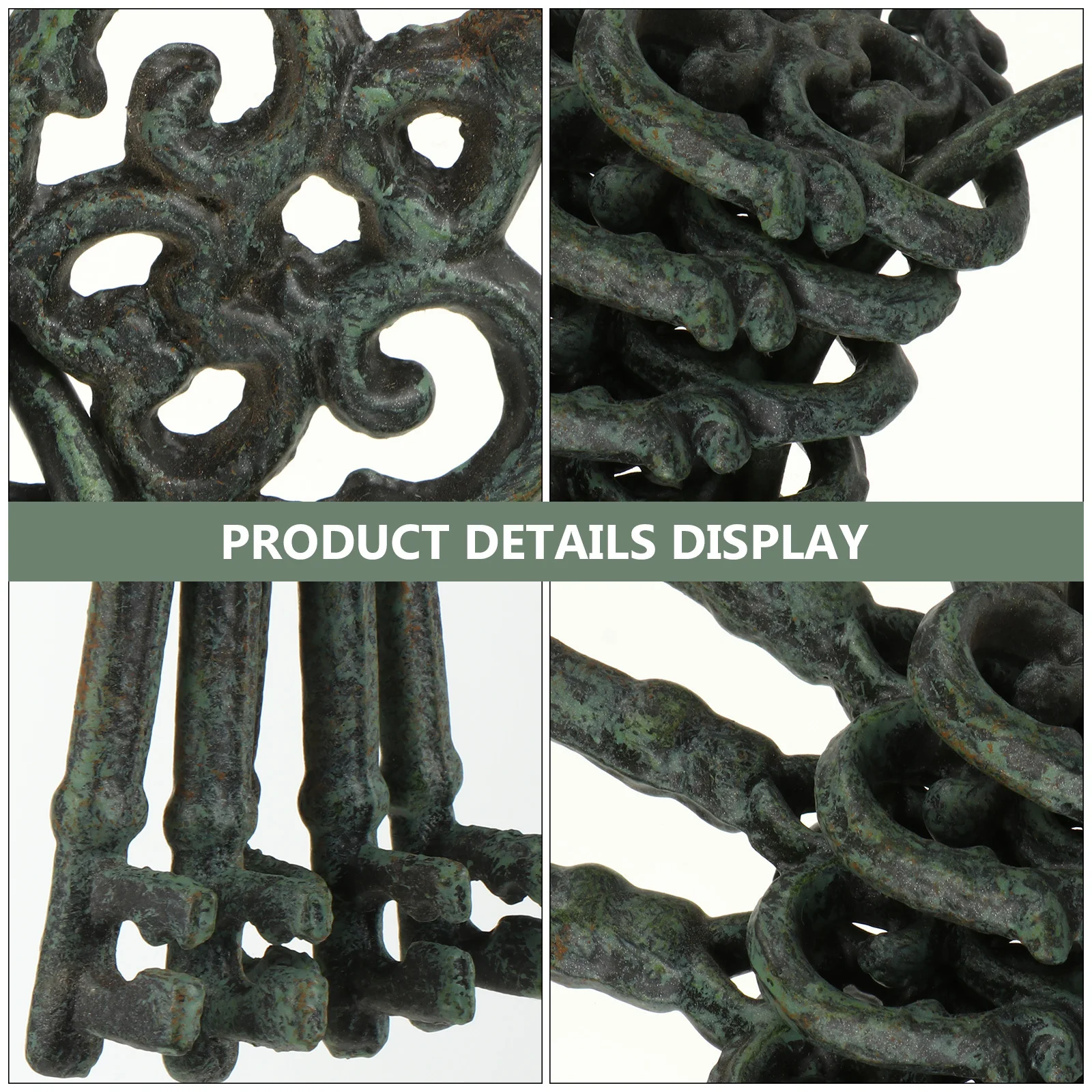 

Five Pieces Retro Cast Iron Crafts Ancient Key Chain Vintage Bronze Iron Chain Garden Decoration Home Decor Home Ornaments