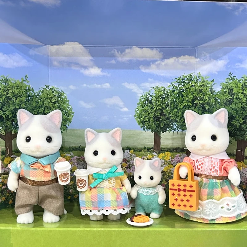 Sylvanian familles maison de poupée meubles jouets Ternurines Calico critters Anime mignon enfants jouet pour fille figurines Latte chat famille