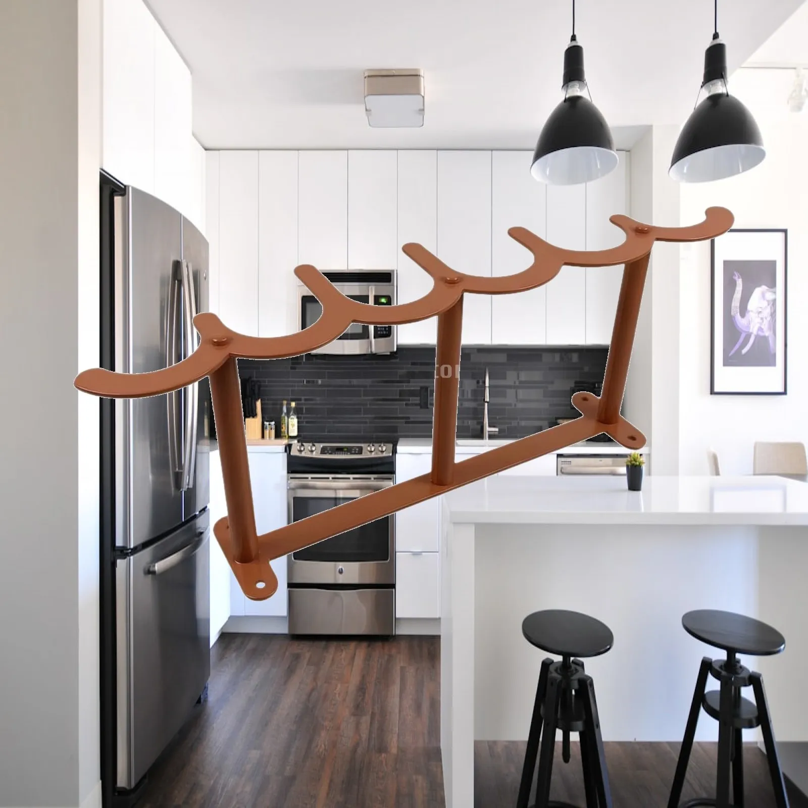 Wall Mounted Coat Rack Stainless Steel Clothes Hanger with Horizontal Bar for Daily Organizing