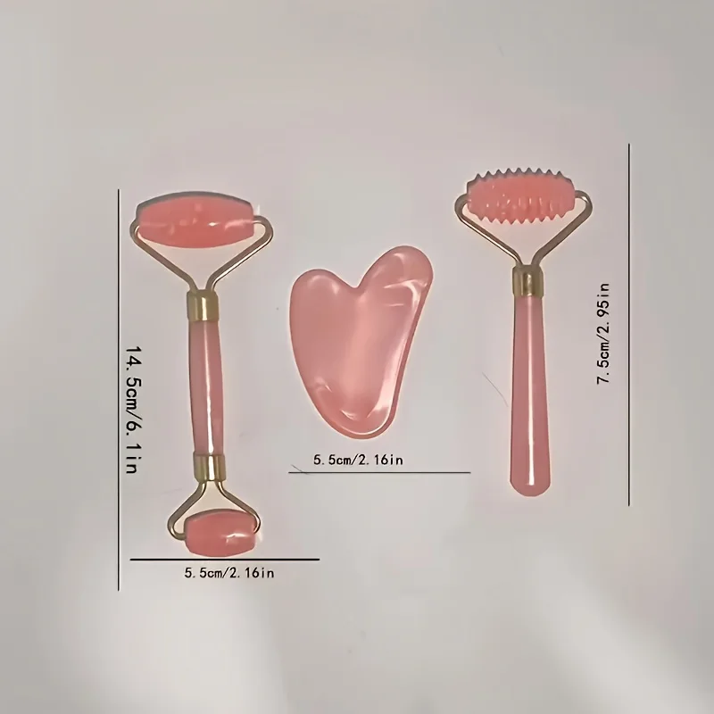 3 قطعة غوا شا مكشطة مجلس الأسطوانة تدليك غواشا للوجه الرقبة الجلد رفع مزيل التجاعيد الجمال العناية بالوجه سبا تدليك مجموعة #5