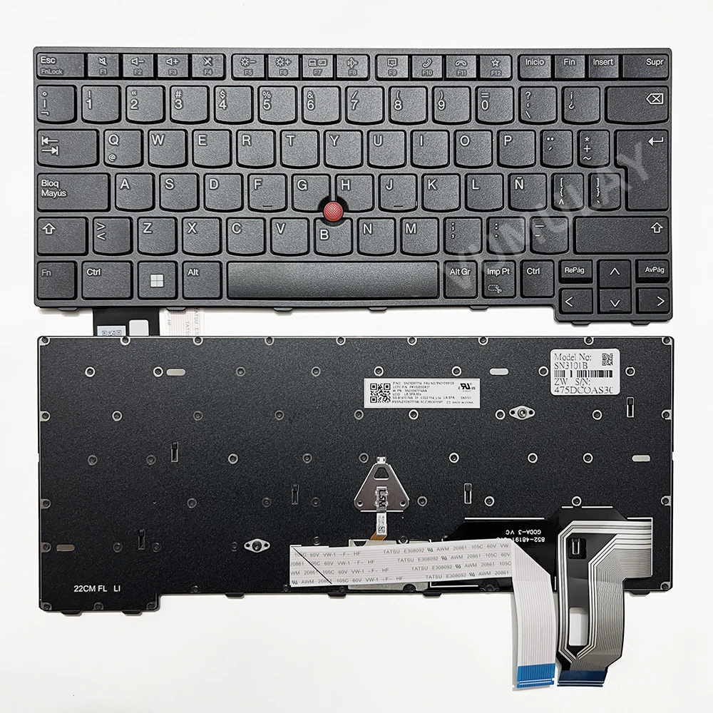 

Spanish/Latin/French/UK Keyboard for Lenovo Thinkpad T14 Gen 3 L14 Gen 3 P14s G3 GEN 4 LA SPA,80A SN21D67714 5N21D68126 SN3101