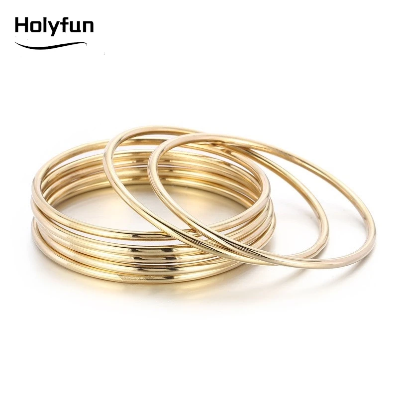 Holyfun Prosta okrągła przysłona Damska bransoletka ze stali nierdzewnej Prezent dla dziewczyny Włoskie akcesoria do bransoletek Prezent dla dziewczyny Gorąca wyprzedaż — zdjęcie 7
