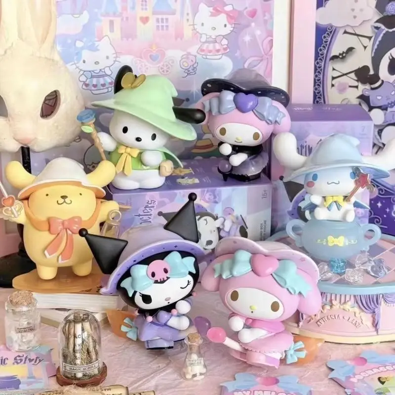 Historia mágica My Melody Kuromi Pochacco perro pudín lindo adorno de muñeca niña regalo de cumpleaños hecho a mano regalo de Navidad sorpresa