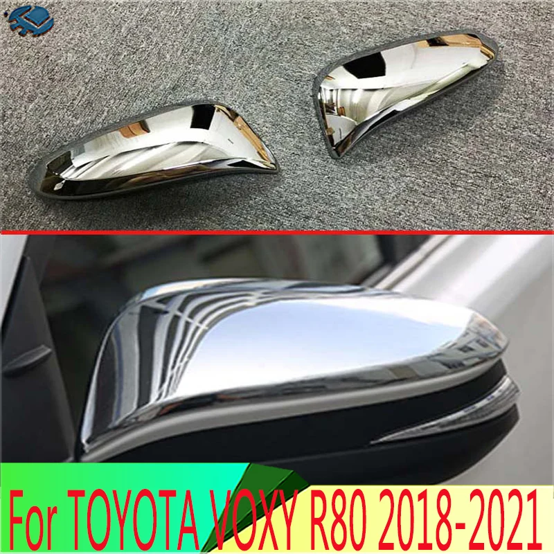 

For TOYOTA VOXY/NOAH R80 2018-2021 2019 2020 ABS Chrome Door Side Mirror Cover Trim Rear View Cap Overlay Molding Garnish