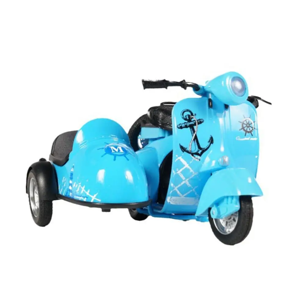 Trójkołowy motocykl z napędem pull-back, symulacja, elektryczny motocykl ze stopu, zabawka, mini kolekcja, miniaturowy model samochodu.