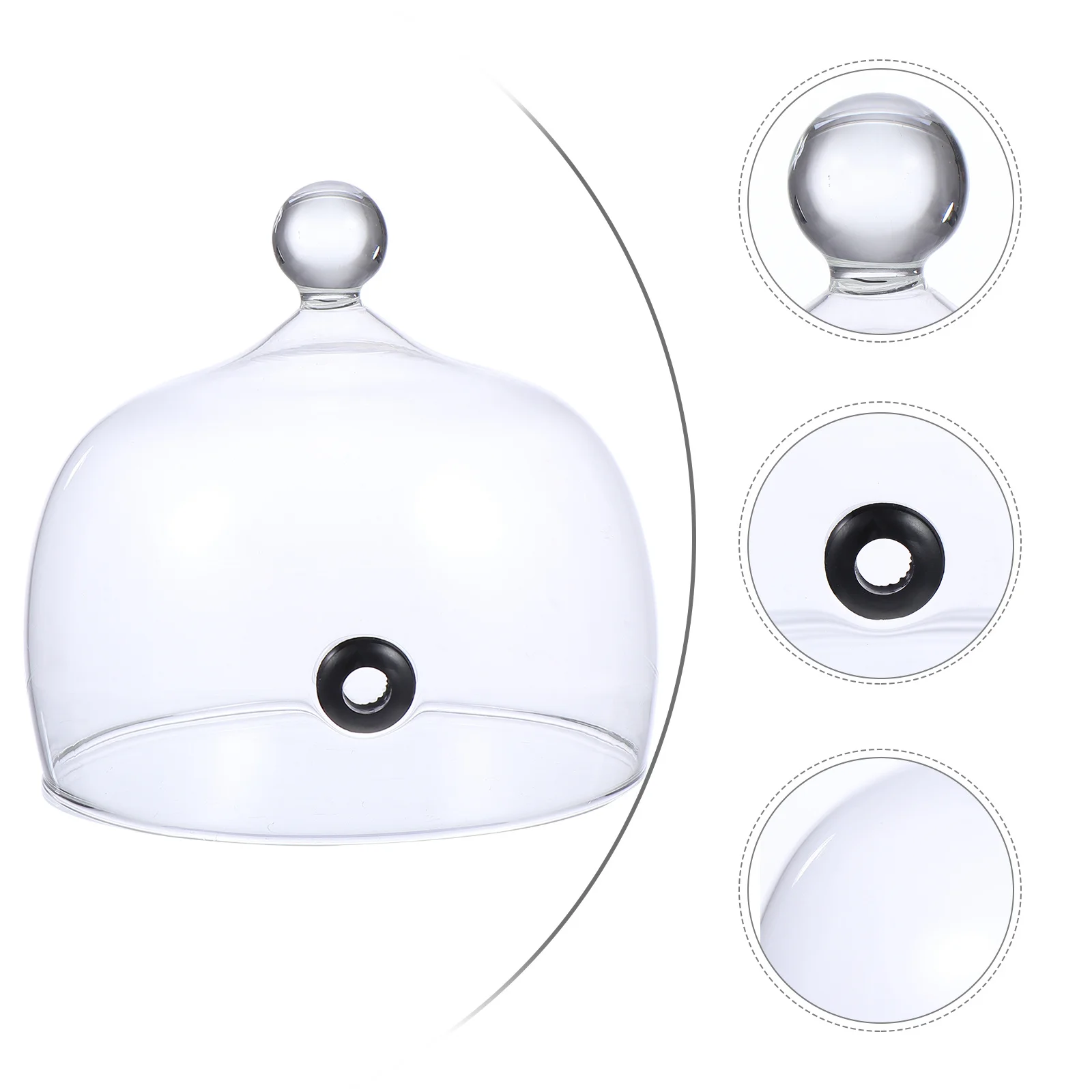 

1Pcs Smoke Dome Glass Cake Bread Cloche Cover Clear Dessert Display Food Protector Dessert Cloche Cake Display Cover