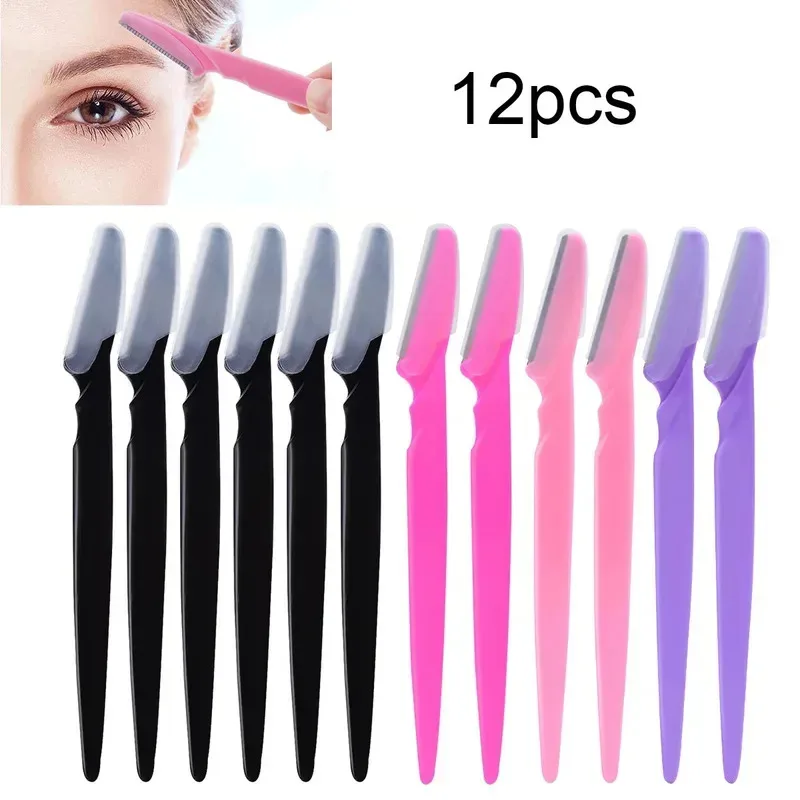 1-10Pcs Mix Color Eyebrow Razor Women Face And Body Safe Trimmer Hair Shaver Eye Brow Remover With Cover Small Makeup Tools Set