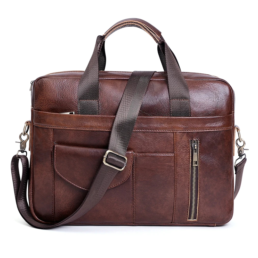 New computer handbag European and American retro leather crossbody shoulder bag men's briefcase business men's bag