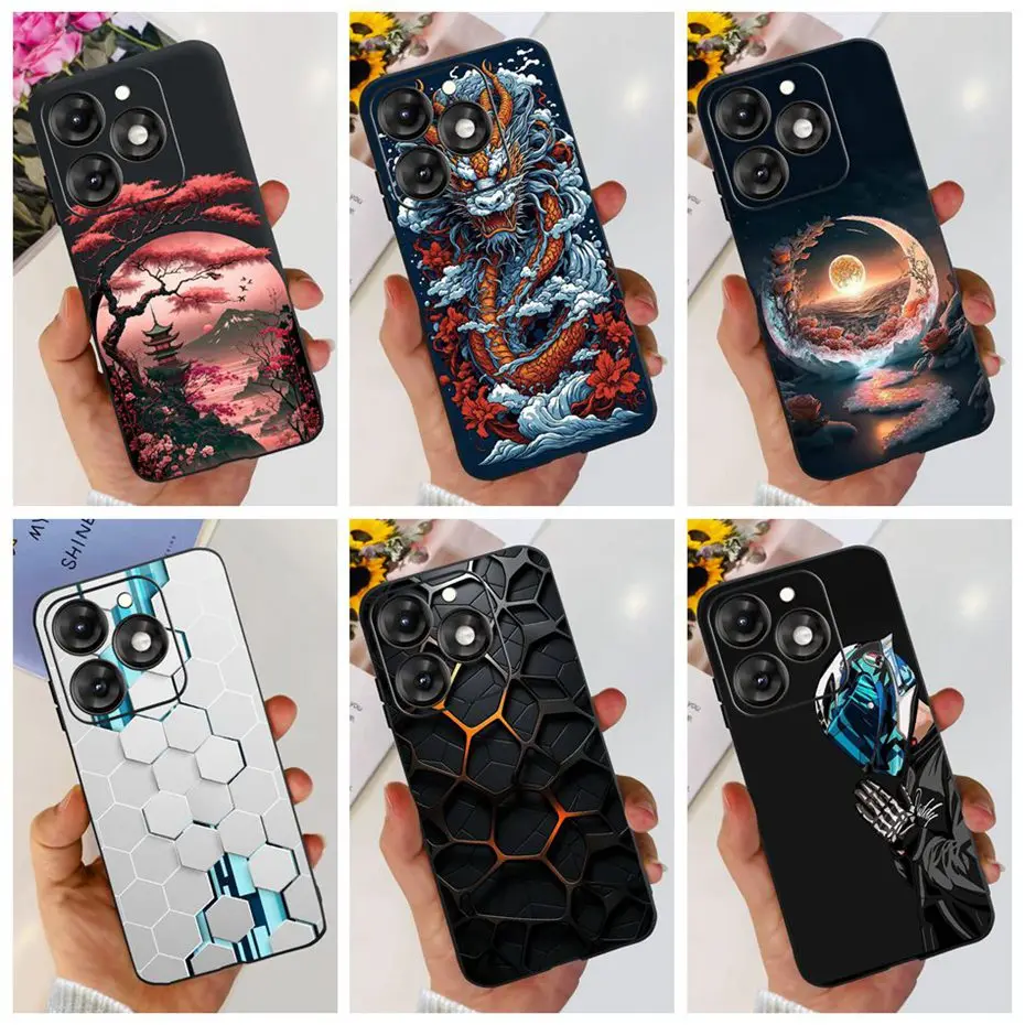 Fashion Patteren Case For ITEL A70 Soft Silicone TPU Back Cover For ItelA70 A 70 Itel A665L Black Color Phone Cases