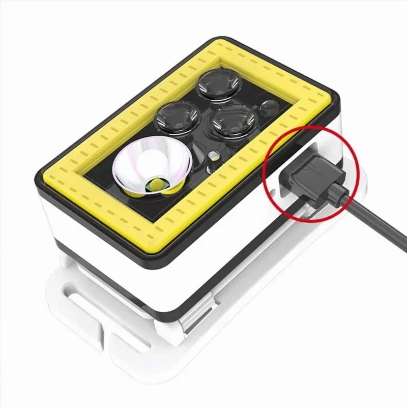 800Lu LED Headlamp USB Rechargeable Headlight Torch Work Light Work Light Powerful Flashlight Zoomable Camping Head Band Lamp