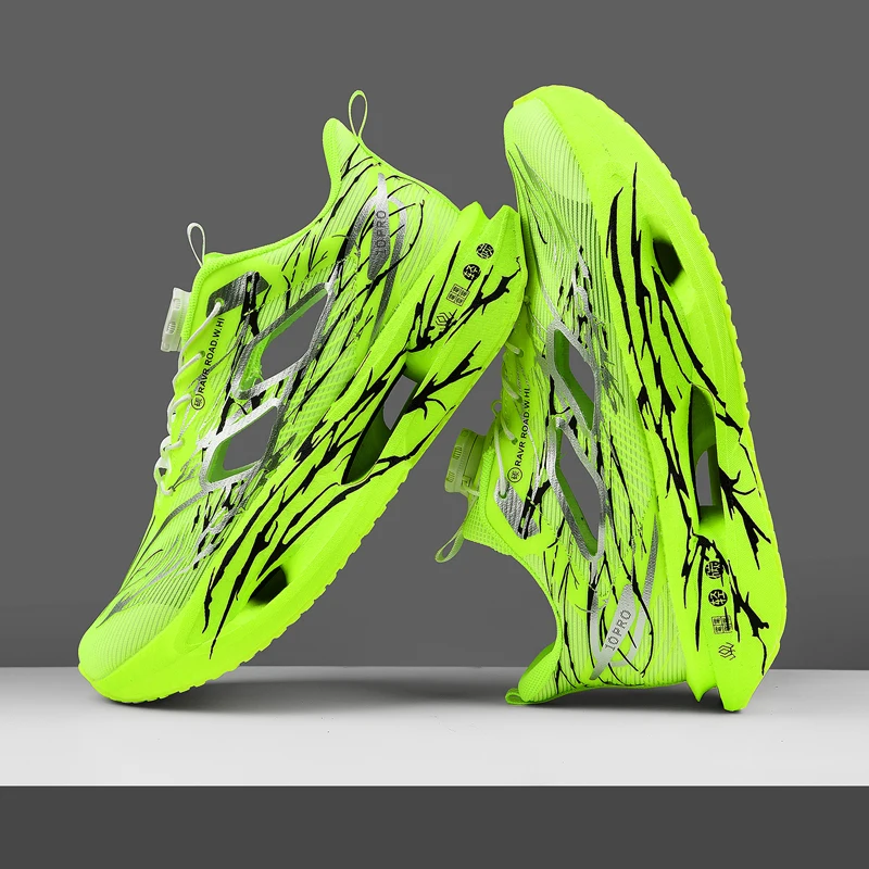 Dämpfende Laufschuhe für Männer und Frauen, leichte, dicke Sohlen, flexibel und belastbar, sportliches Design, passen sich der Fußform an, geeignet für den täglichen Freizeitgebrauch, Fitnesstraining, Straßen- und Bahnlauf, Outdoor-Sport, Langlauf, Wandern, Bergsteigen usw. Paar-Stil. – Detail 14
