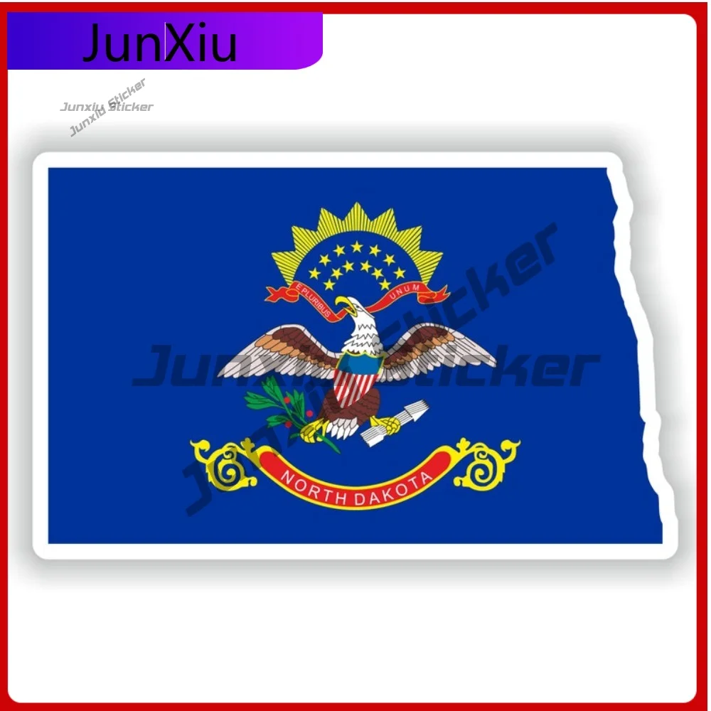 

North Dakota Map Flag Personality Auto Styling Detail Designed For Use On Car Body Bumper And Windows With National Emblem
