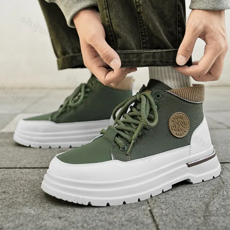 

Mens Ankle Boots 2025 Autumn Comfortable Anti Slip Outdoor Sports Ankle Boots Platform High-quality Men Short Boots Botas Hombre