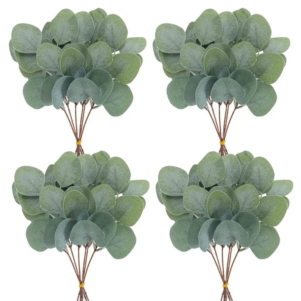 5/10/20 Stücke Künstliche Eukalyptusblatt Stiele Grünpflanzen Für Wohnzimmer Zuhause Raumdekoration Braut Hochzeit Dekor Blumensträuße