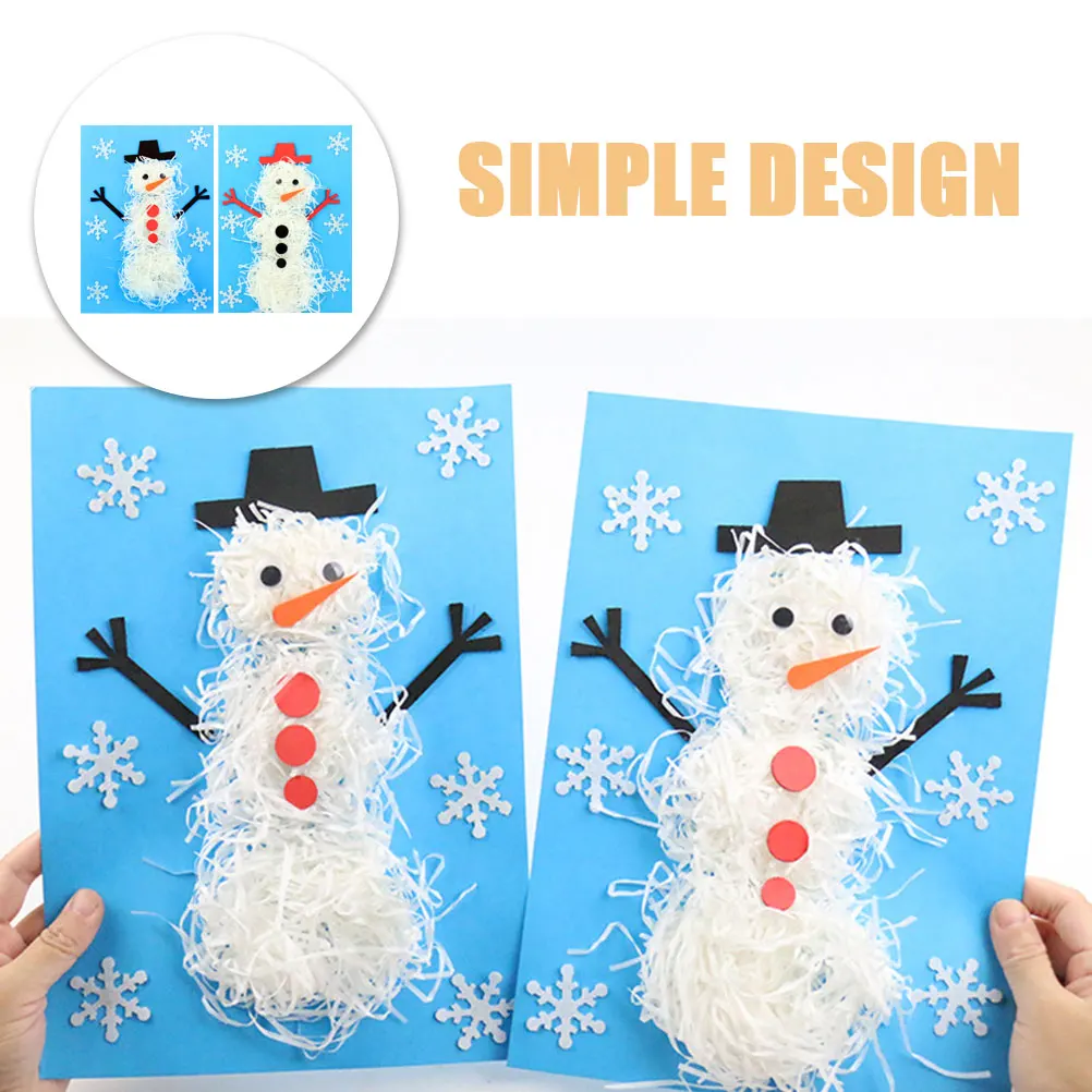 

2Sets DIY Snowman Crafts Paper Snowman Material Christmas Decoration Supplies Xmas Party Embellishments Kit Xmas Party Decor