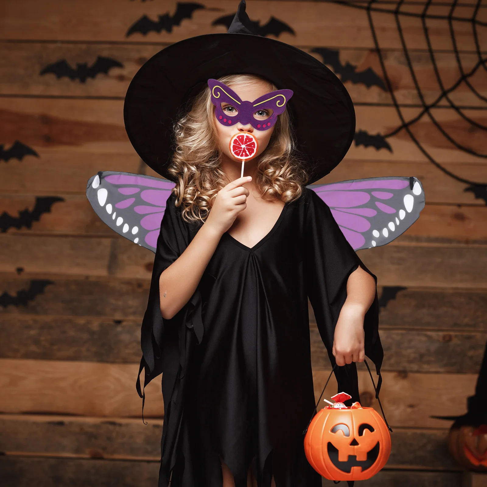 

1Set Stage Performance Butterflies Wing Shape Shawl Mask Premium Material Lightweight Durable for Costume Party Halloween