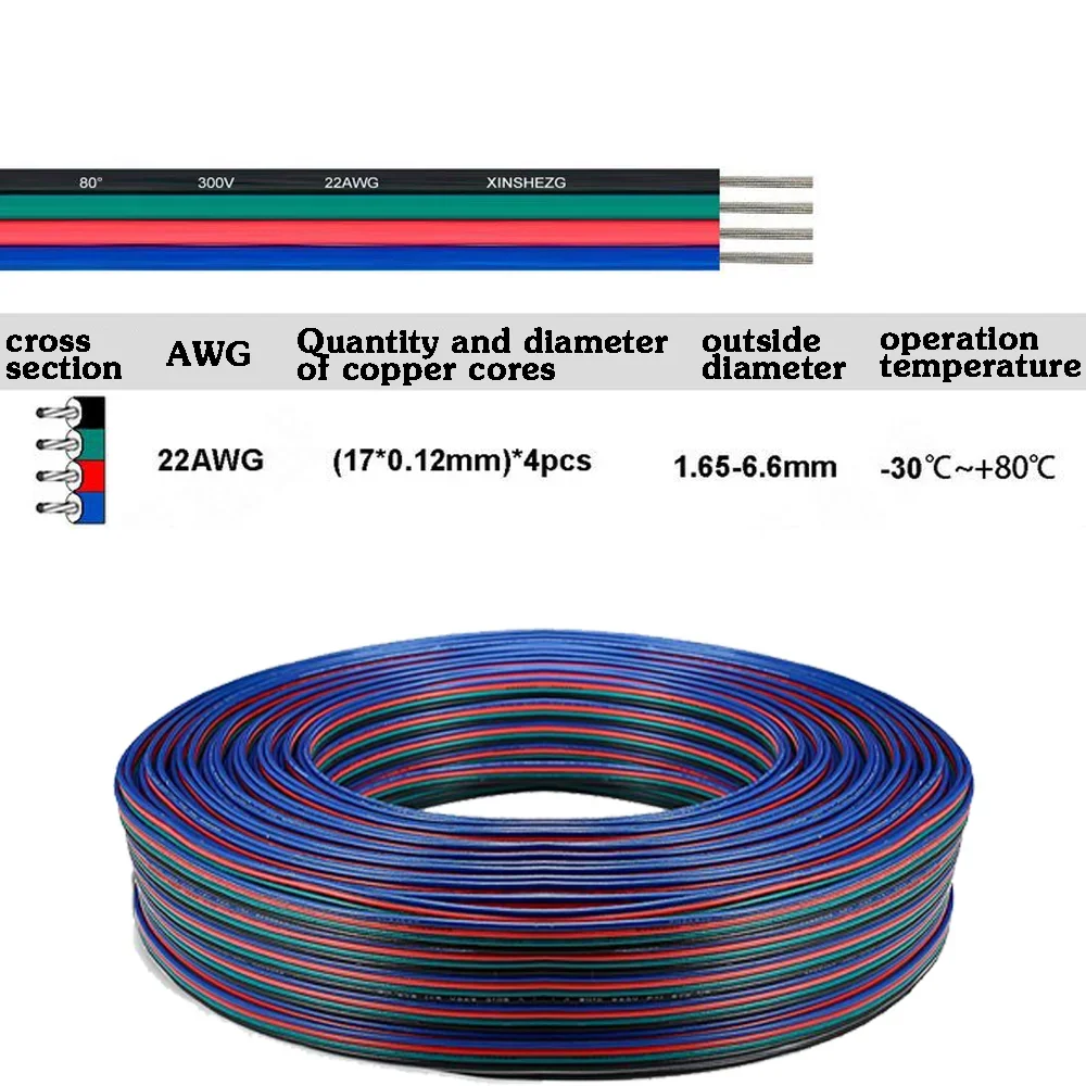Electronic Cable Extension Wire, 22 AWG