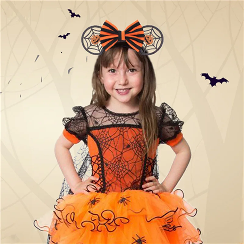 Halloween Mickey Mouse, Mickey Zombie, Ghost, Pumpkin Headband, Children\'s Cosplay, Party Hair Accessories