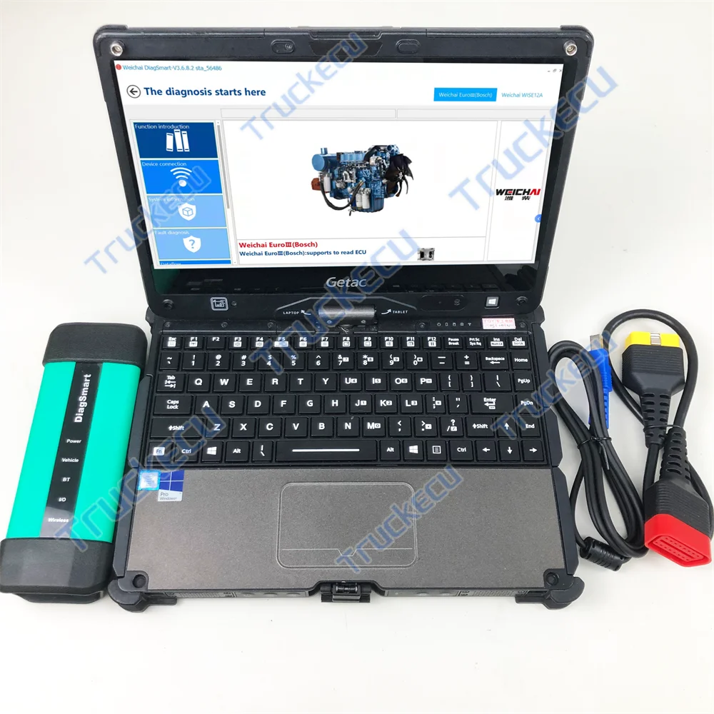 for Wechai Diagnostic Kit with Getac Rugged Laptop Heavy Duty Truck OBD2 Scanner for Weichai Engines - view 2