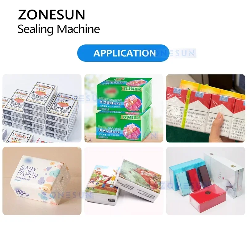 ZONESUN ZS-FM10 Cellophane Wrapping Machine Desktop Heating Sealing Machine for BOPP Poker Box PVC Heat Sealer Film