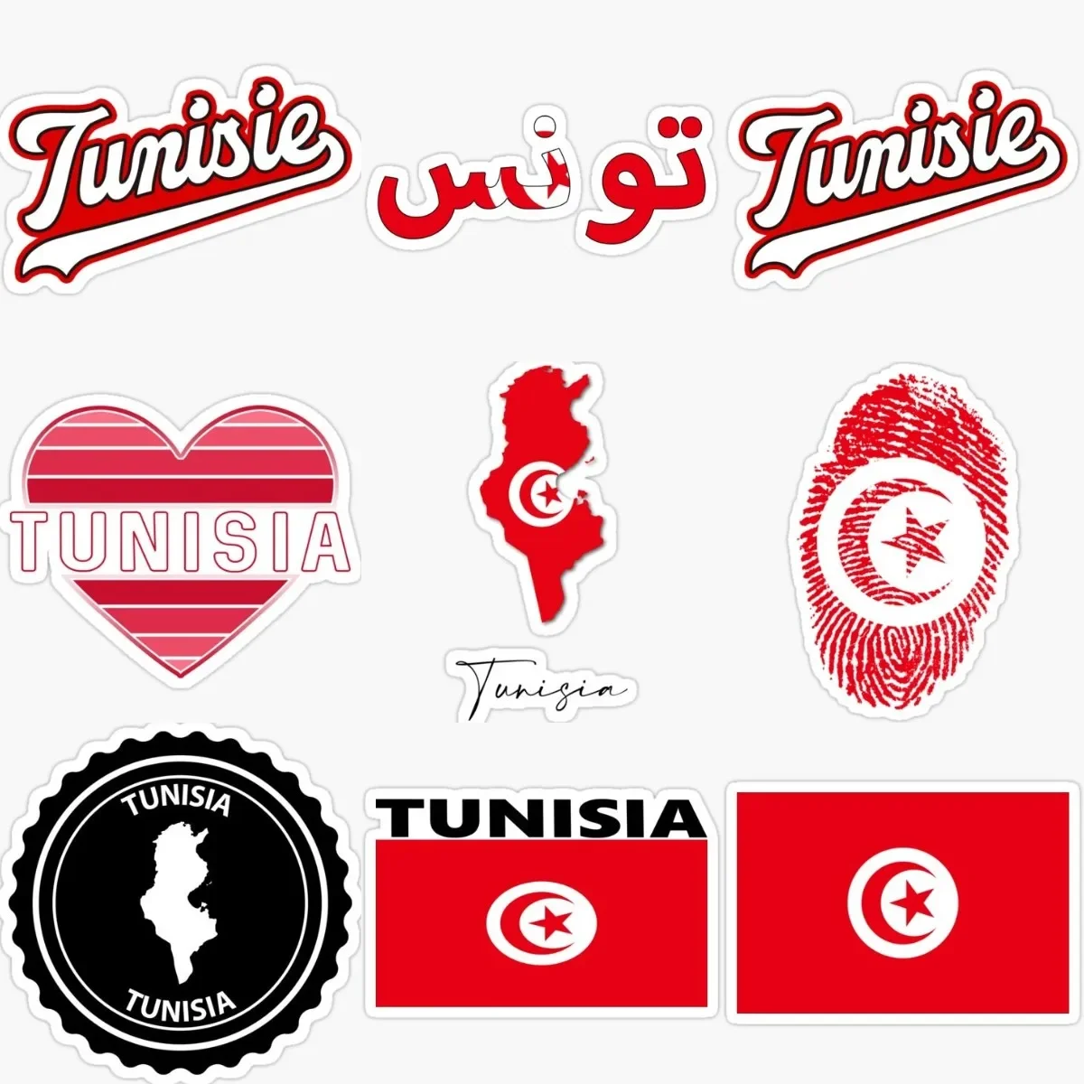 

Creative Tunisia Flag Map Emblem PVC Sticker for Decorate Fridge Wall Car Window Motorcycle Decal Accessories