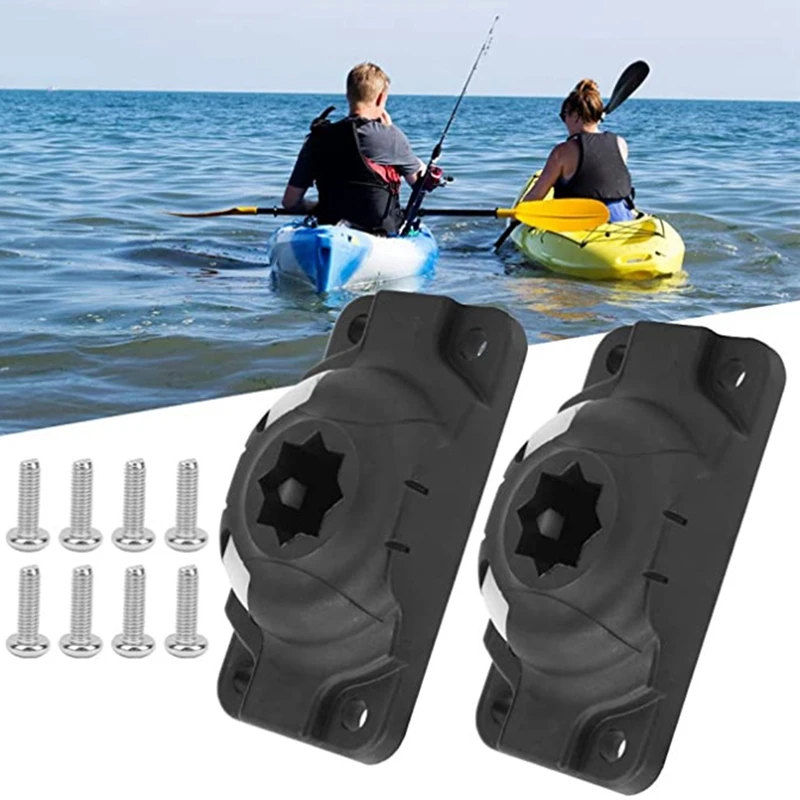 Hot 2Pcs Boat Kayak Rod Holder Mount Base With Screws Boat Canoe Slide Rail Kayak DIY Fishing Rod Mount Base Accessories