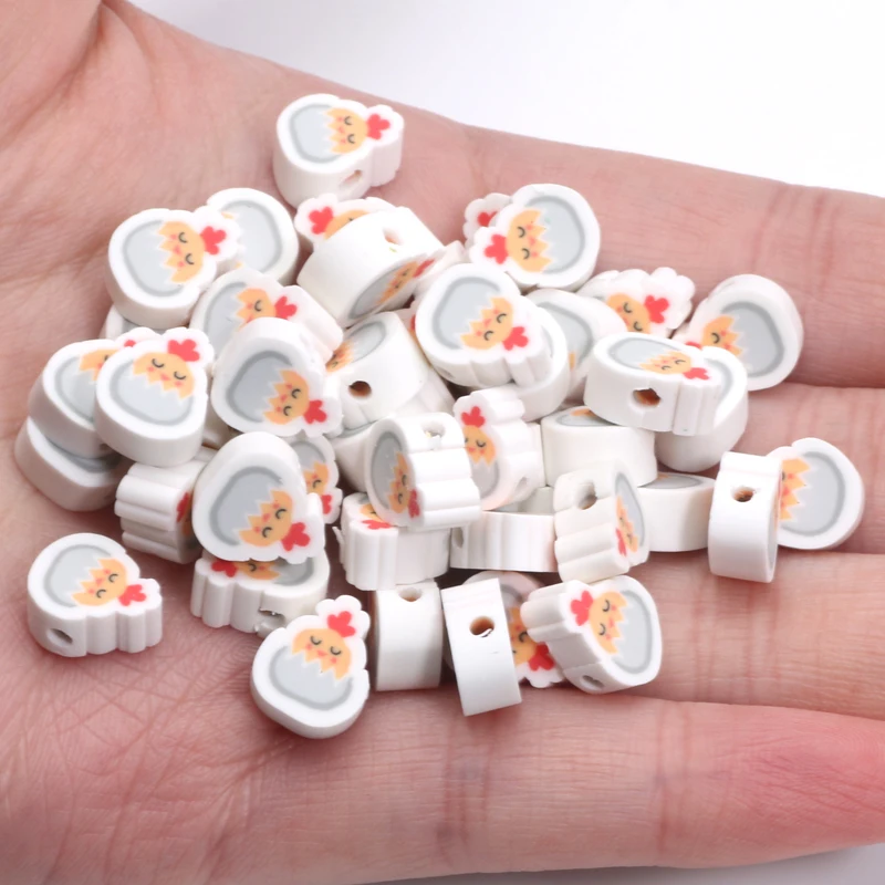 20/50/100pcs Shell Breaking Chick Cute Beads Polymer Clay Loose Beads For Diy Bracelet Necklace Jewelry Making Accessories