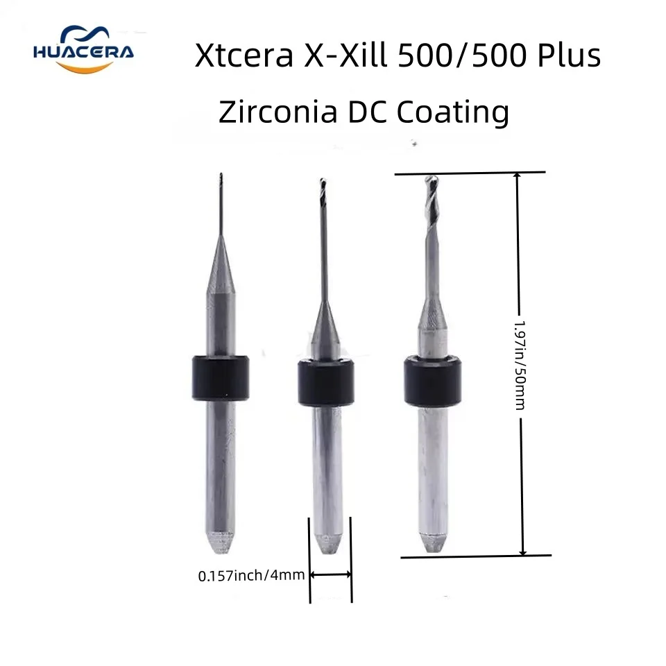 Xtcera X-mill 500 /580 Zirconia Shank DC Diamond Coating Milling Cutter Diameter 2.0/1.0/0.6mm DrillDental Milling Burs
