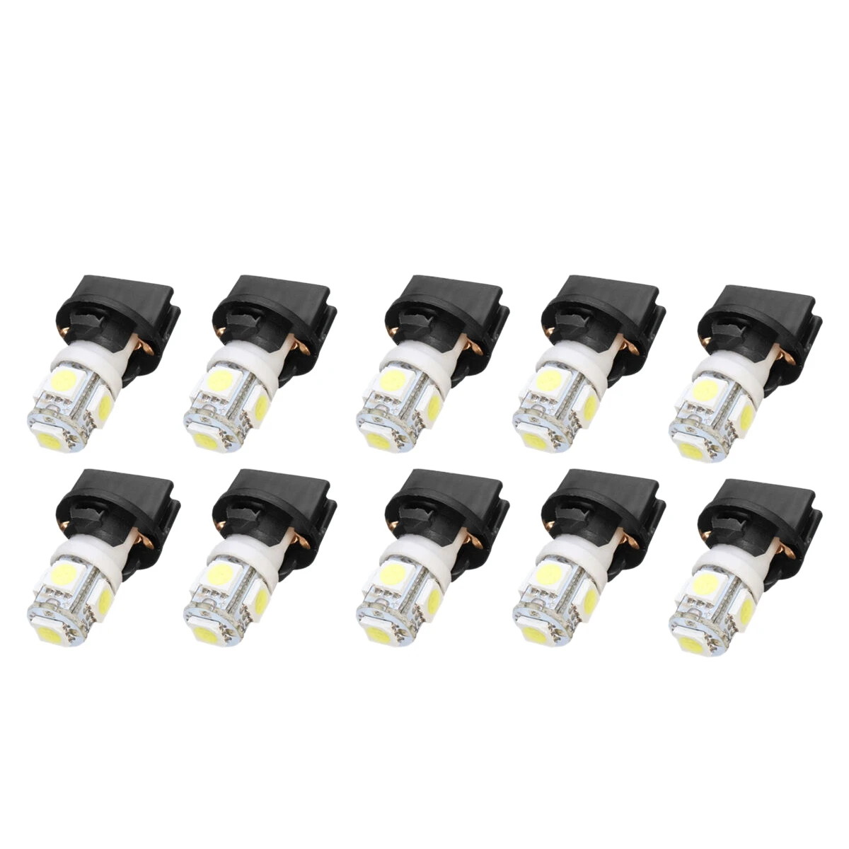 10X T10 White 5050 194 LED Bulbs Instrument Gauge Cluster Dash Light with Socket