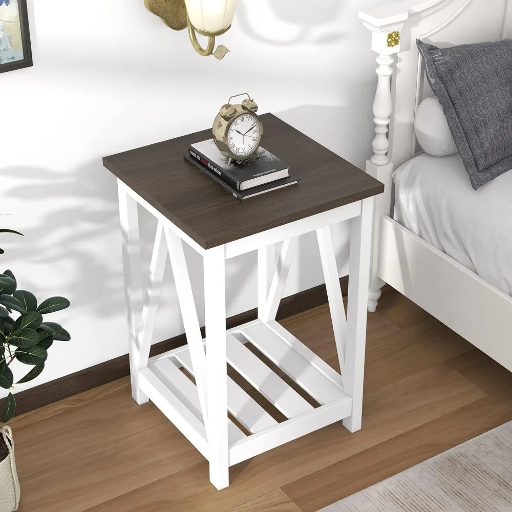 Nightstand Sofa Table for Living Room Farmhouse End Table Dining Tables Basses Bedroom White 2 Pack Freight Free Home Furniture