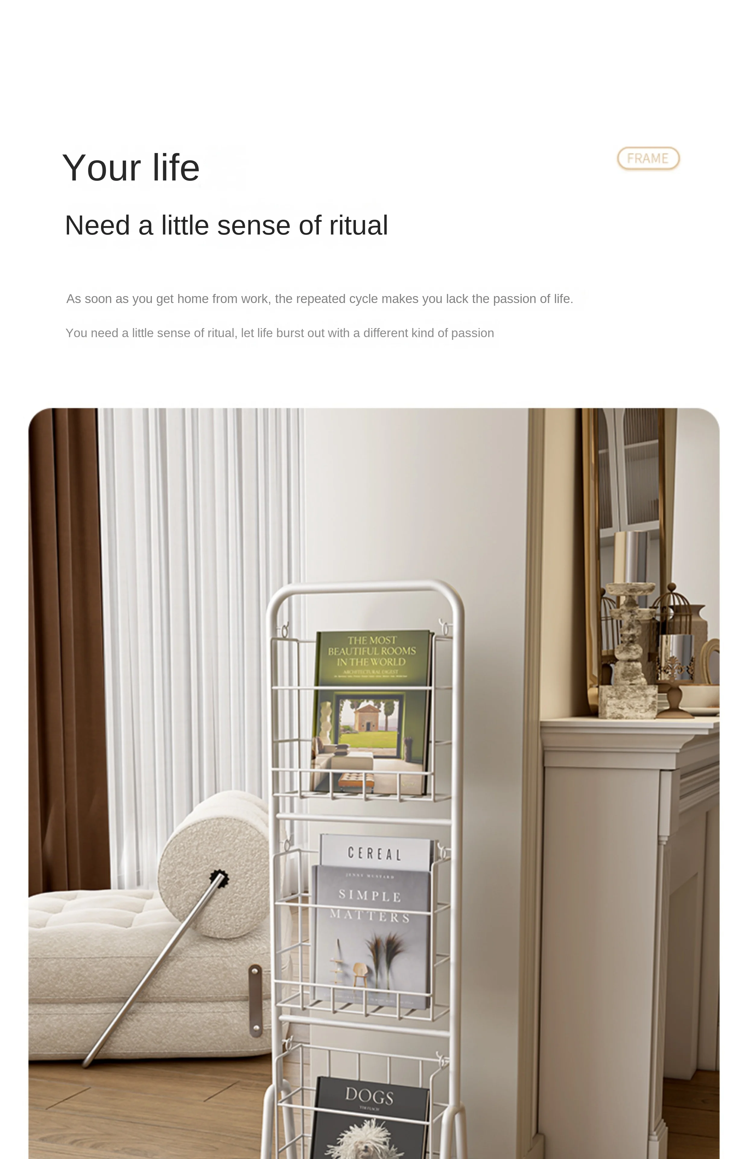 MOMO-Floor to Ceiling Iron Bookshelf, Antique Display Rack, Removable Storage Shelves, Small, Household, Magazine
