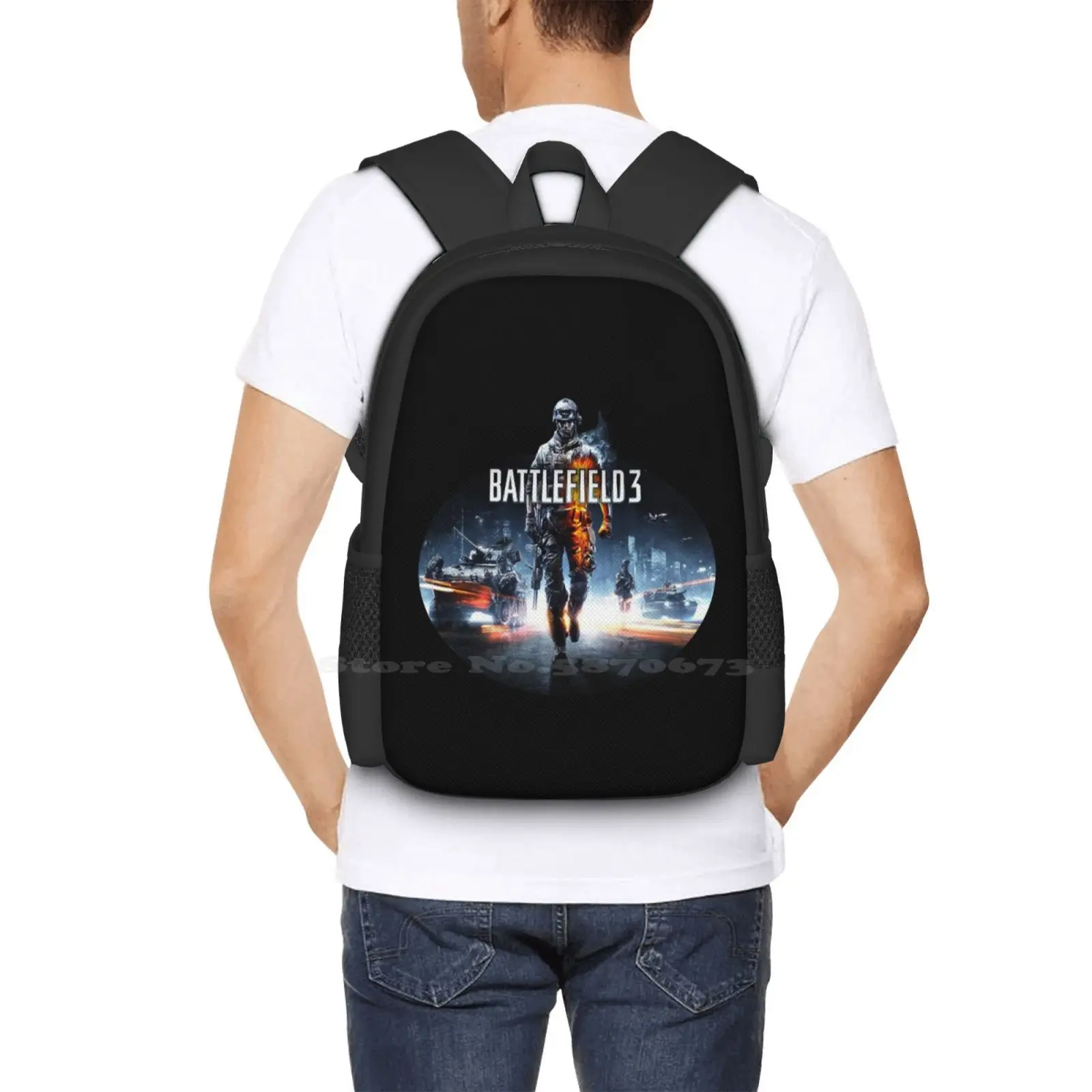 Bf3 Hot Sale Backpack Fashion Bags Bf3 Bf4 Bfv Shooter Games Ps4 Pcgamer Guns War Bf2042