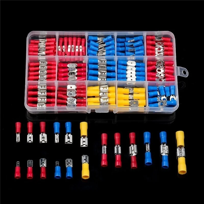 140/280PCS Assorted Female Male Crimp Spade Terminal  Wire Connectors Set  With Box