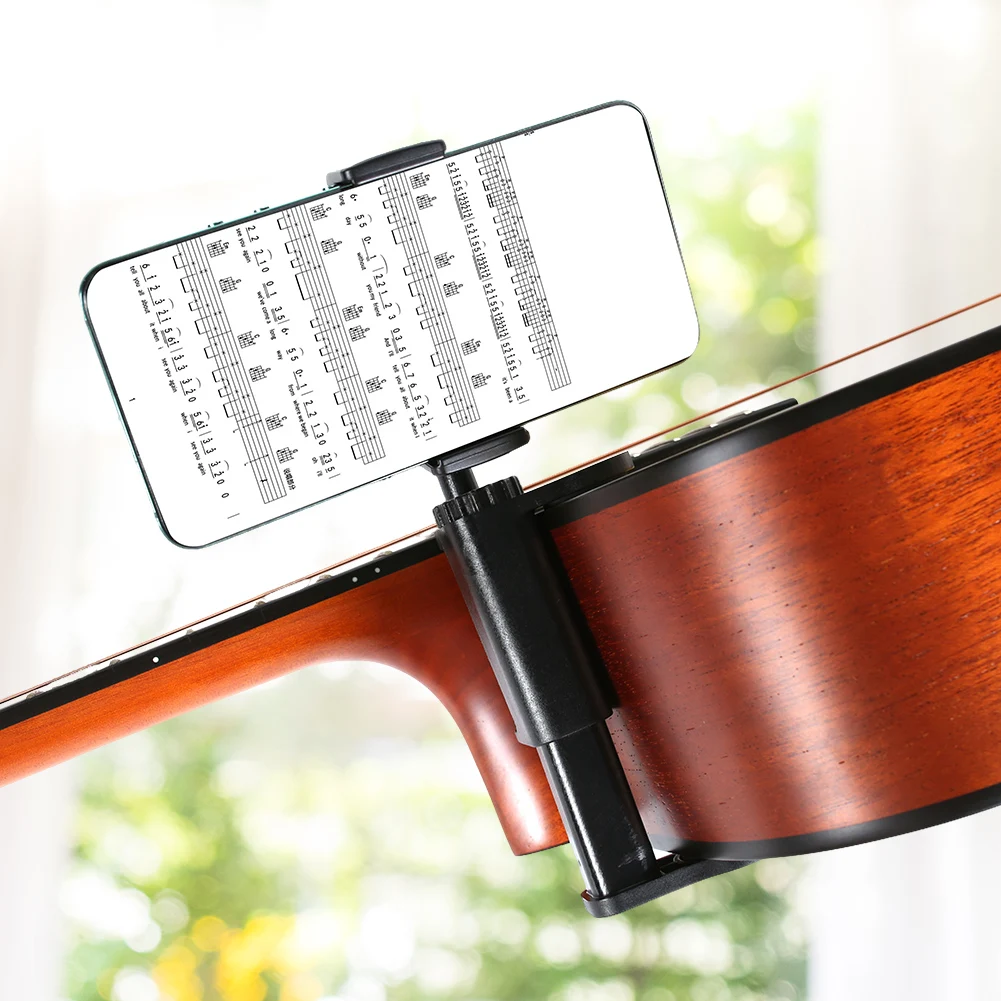 

Adjustable Phone Support Hands-Free Thick Guitar Cellphone Mount Multi-Purpose Guitar Camera Clamp For Digital Sheet Music
